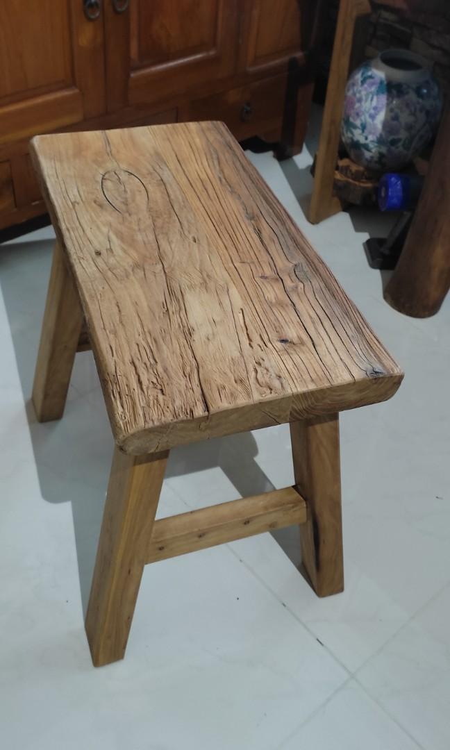 Old elm wood door bench, Furniture & Home Living, Furniture, Chairs on