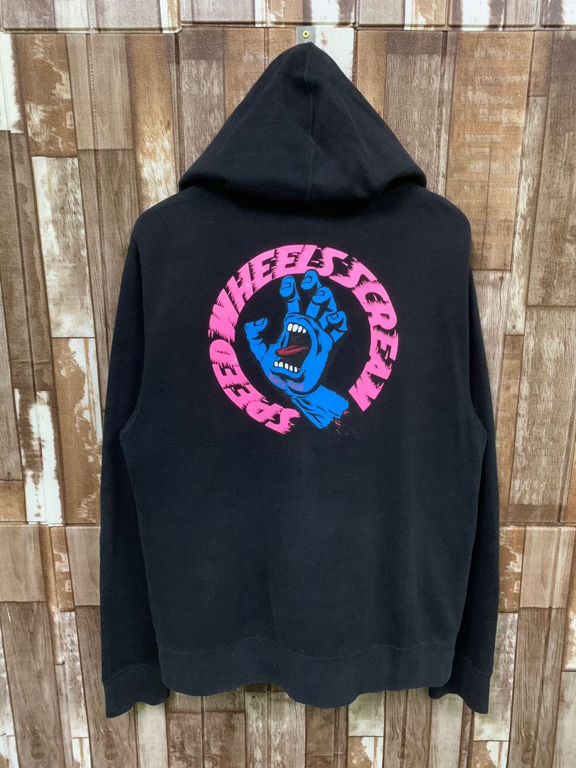 P22 Santa Cruz Skateboard Screaming Hand Speed Wheels Big Logo Zipper Hoodie Men s Fashion Tops Sets Hoodies on Carousell