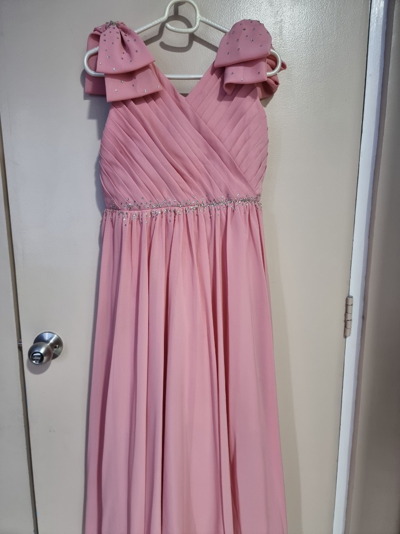 Pang-abay Pink Dress, Women's Fashion, Dresses & Sets, Evening dresses ...