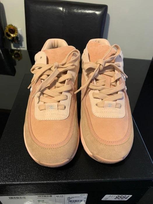 Pink suede calfskin Chanel sneakers