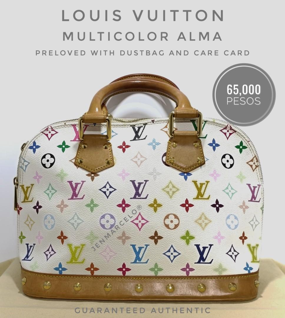 Preowned lv alma multicolor white, Luxury, Bags & Wallets on Carousell