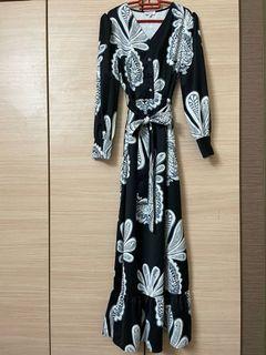Printed floral flare dress