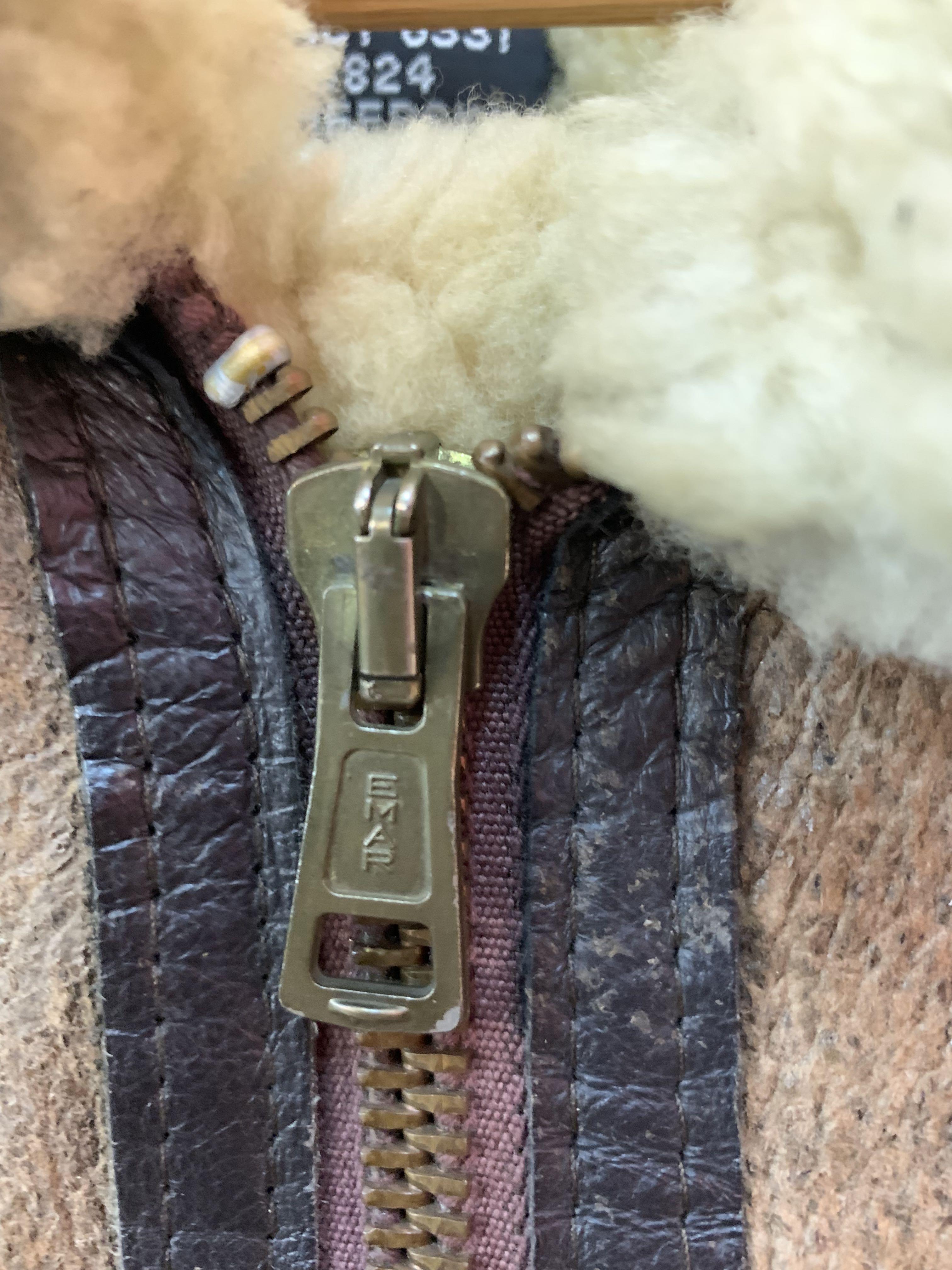 rare 60s us sheepskin type b-3 jacket schott zip emar