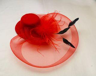 Red Vintage mesh net headdress / lolita headdress