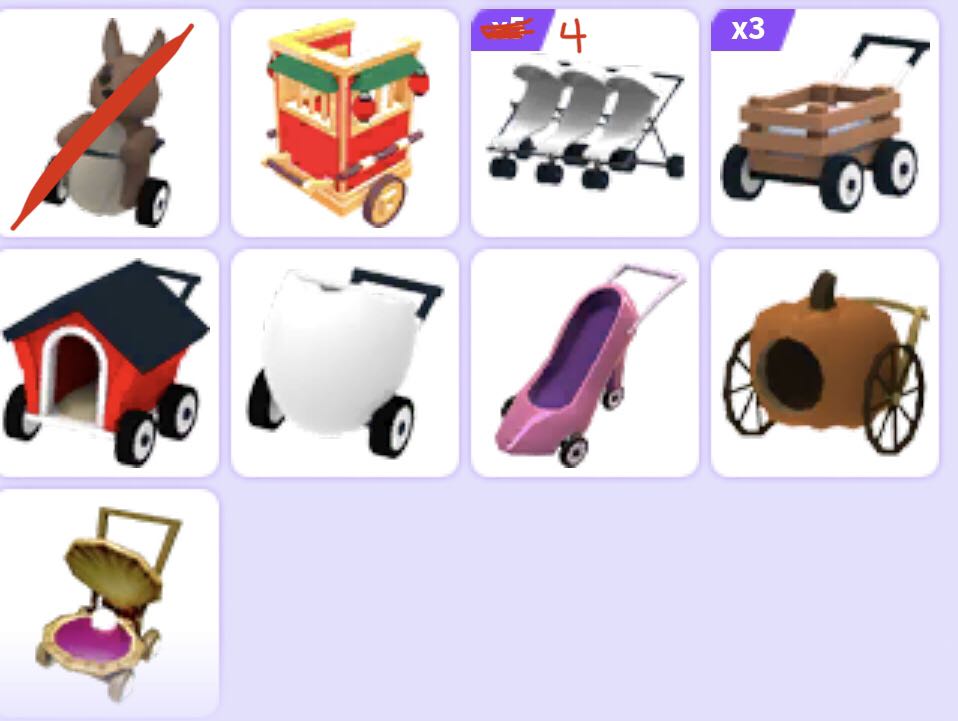 Roblox adopt me strollers, 興趣及遊戲, 玩具 & 遊戲類 Carousell