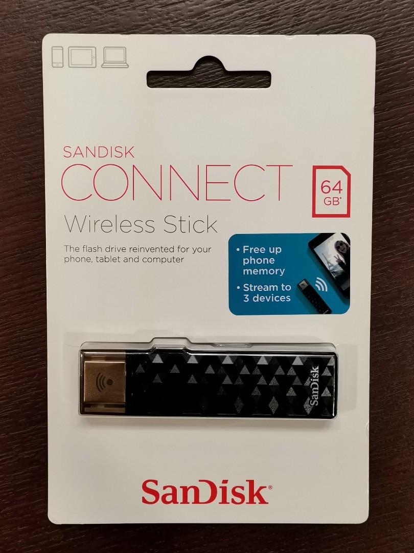 Sandisk Connect Wireless Stick 64GB, Computers & Tech, Parts