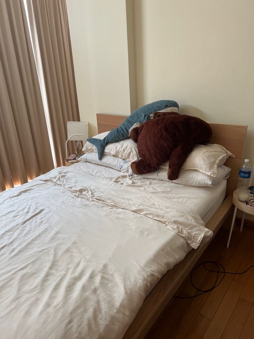 Selling Ikea Malm bed frame and mattress, Furniture & Home Living