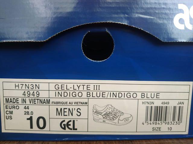 Sepatu Asics Gel Lyte 3 Indigo Blue 44 Fesyen Pria Sepatu