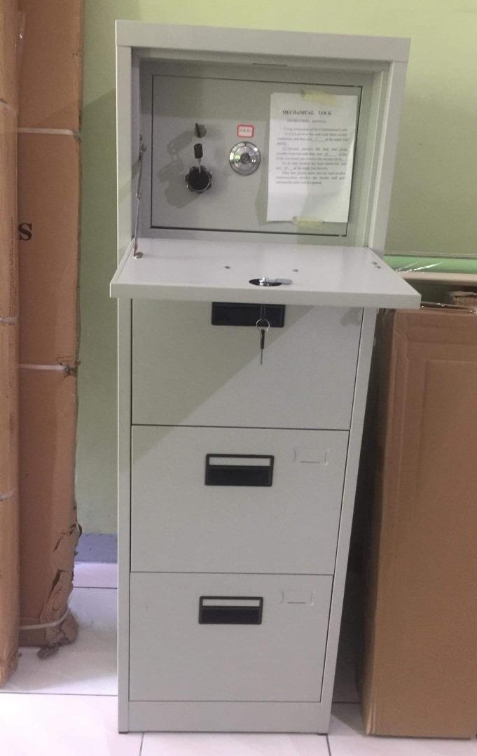 STEEL VERTICAL FILING 4 DRAWERS WITH SAFETY VAULT, Furniture