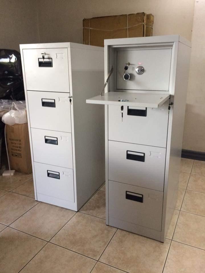 STEEL VERTICAL FILING CABINET 4 DRAWERS WITH SAFETY VAULT