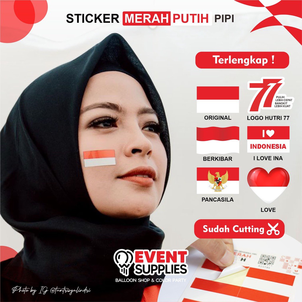 STICKER PIPI HUT RI BENDERA MERAH PUTIH / STICKER KEMERDEKAAN, Desain