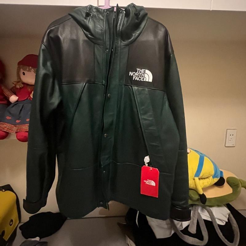 Supreme the north face deals leather mountain parka black