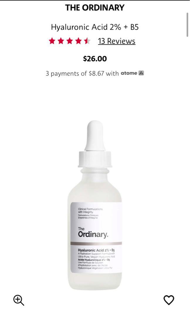The ordinary niacinamide 10 + zinc 1 & hyaluronic acid 2 + b5, Beauty
