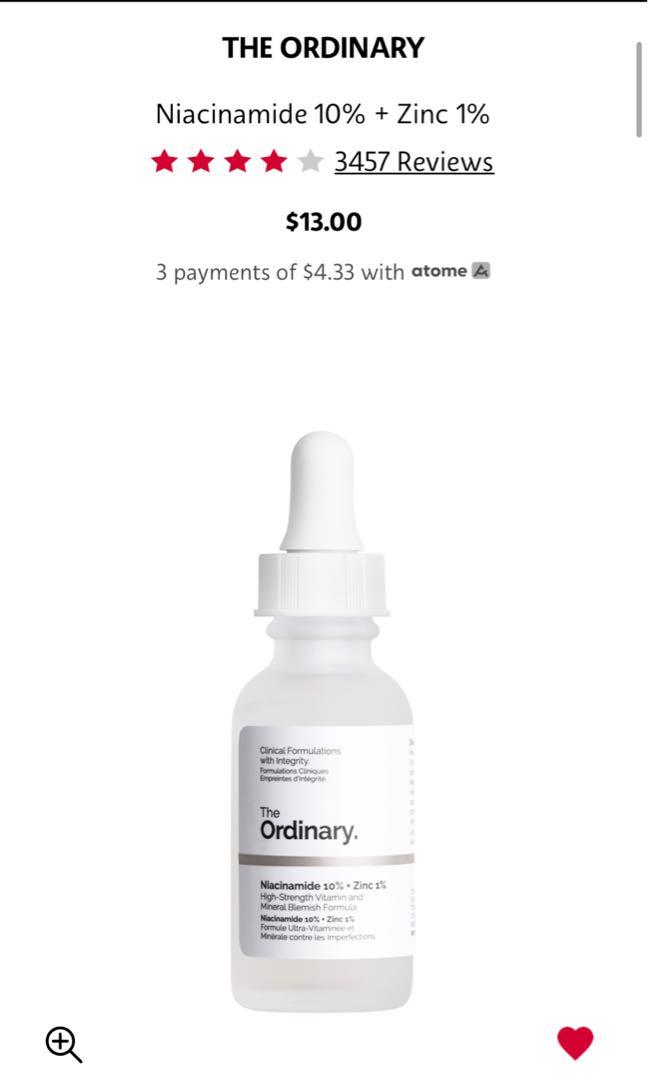The ordinary niacinamide 10 + zinc 1 & hyaluronic acid 2 + b5, Beauty