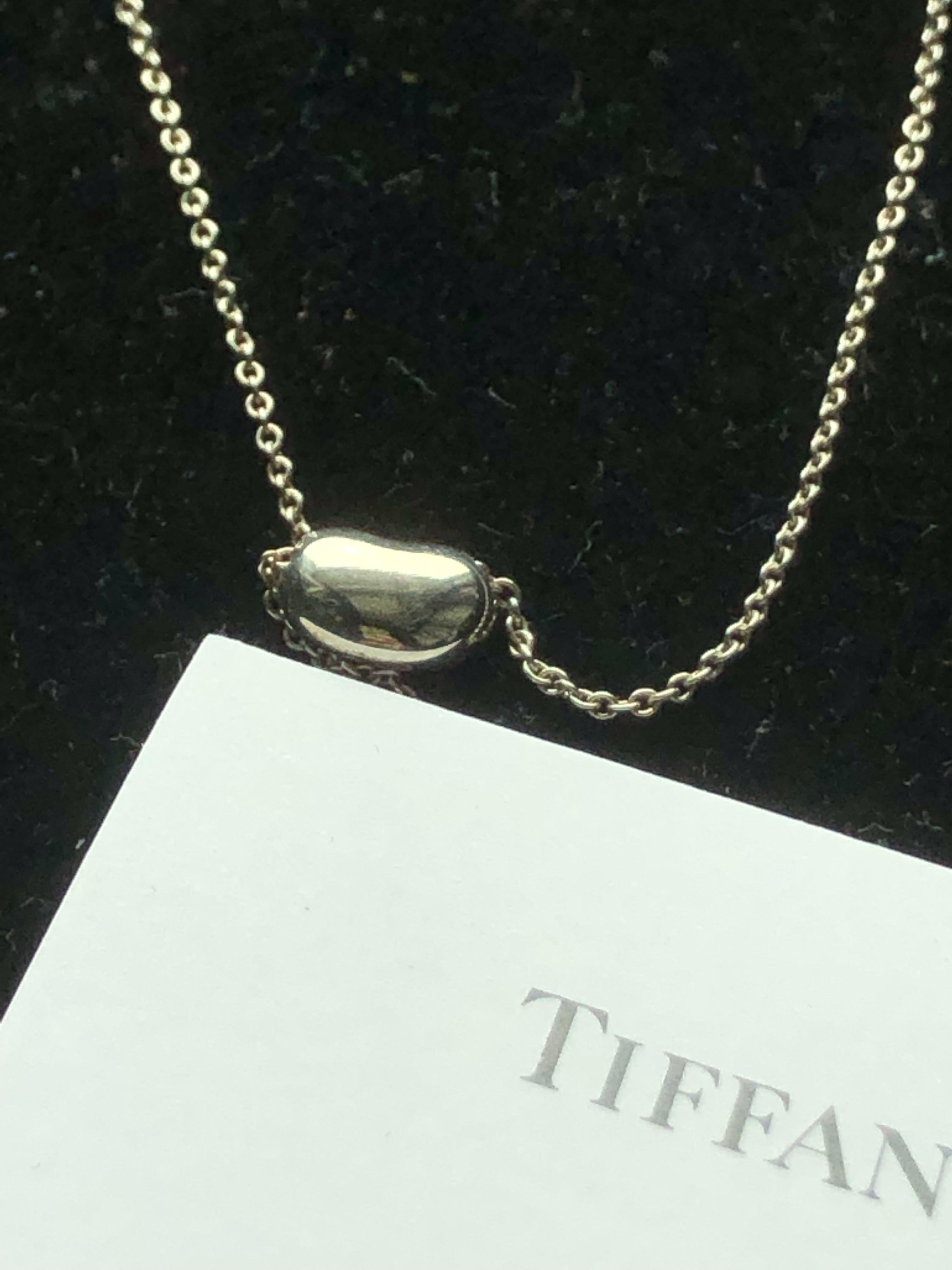 Tiffany Beans silver necklace , 名牌, 飾物及配件 on Carousell