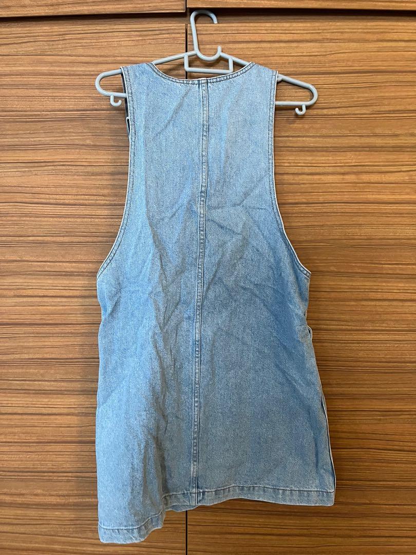 topshop denim dungaree dress Topshop Petite Denim dress - blue denim - (Pre-owned)