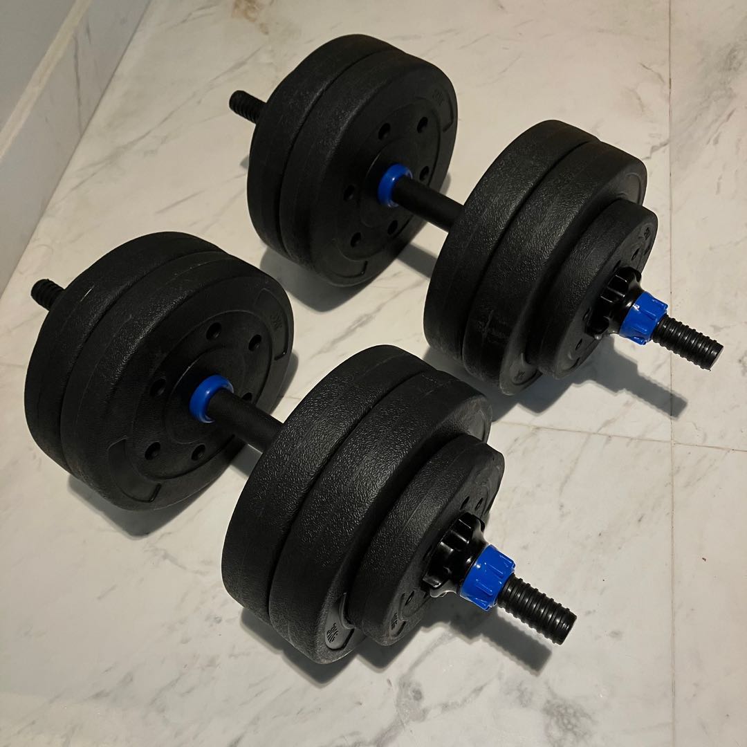 Upgraded Premium 40kg Adjustable Dumbbell with Barbell Connector Home Gym Equipment Singapore
