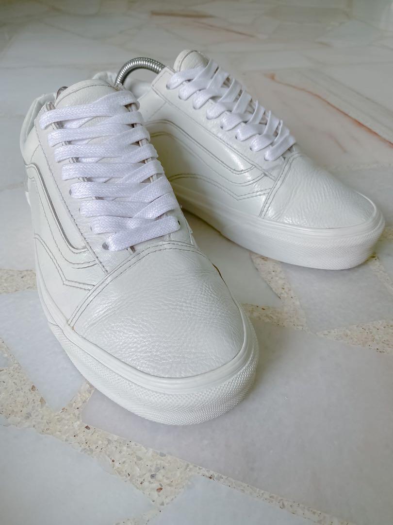 Vans Premium Leather White Men s Fashion Footwear Sneakers on
