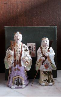 Vintage a pair of Kutani Figurines-Jo & Uba