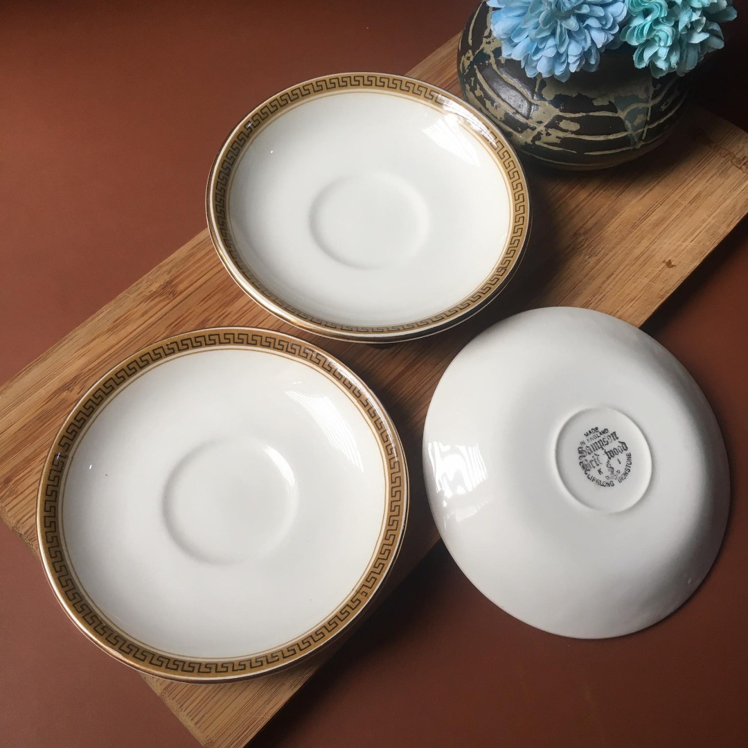 Vintage Ironstone Saucer Set, Furniture & Home Living, Kitchenware