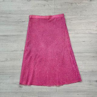 Vintage pink mesh glitter party skirt
