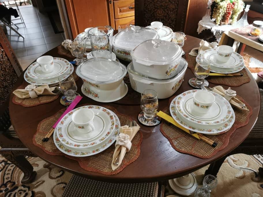 Vintage PYREX Corningware Spice Of Life Full Dinner Sets for