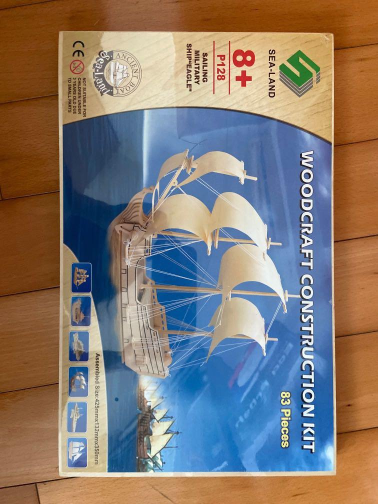 Woodcraft Construction KitSailing Military Ship Eagle, 興趣及遊戲, 手作＆自家設計, 文具及工藝 手作 Carousell
