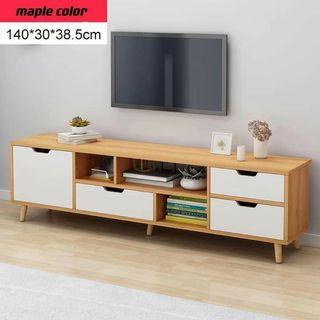WOODEN TV RACK WITH SHELVES