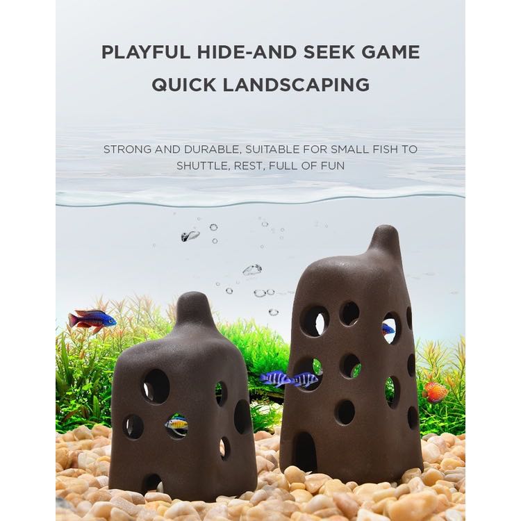 YEE Aquarium Clay Pot, Refuge House For Fish, Aquarium Stone, Pet