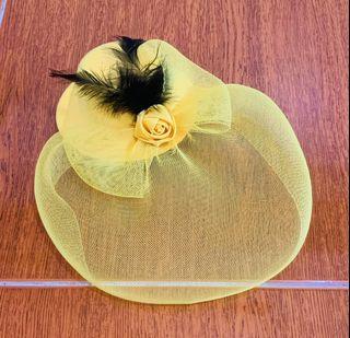 Yellow vintage mesh headdress / Lolita headdress
