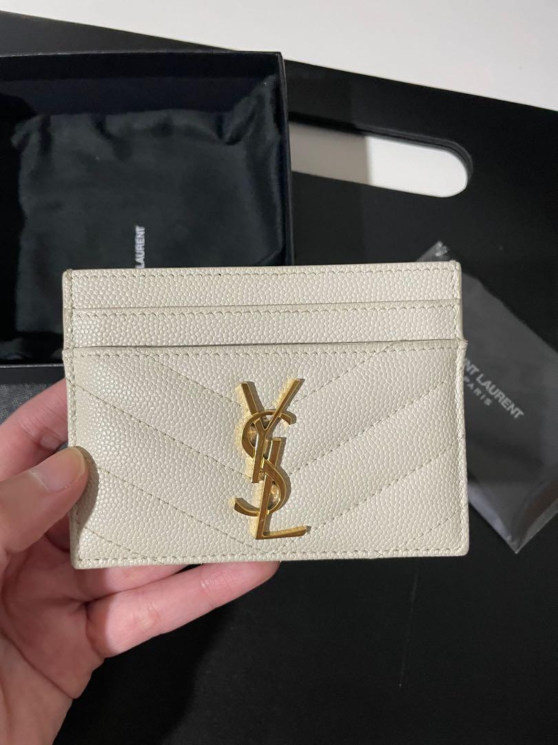 YSL Card Holder Color Cream
