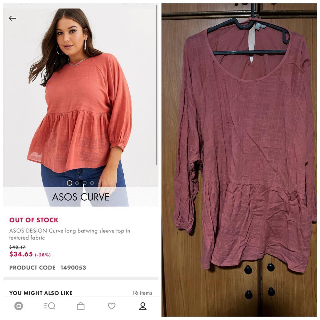 SHEIN Curve Plus Size Batwing Sleeve Belted Blouse, Women's Fashion, Tops,  Blouses on Carousell