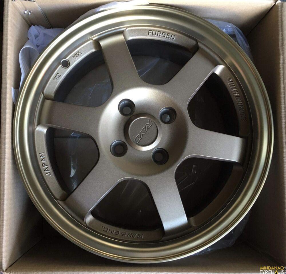 15” TE37 Bronze code 6018 Mags 4Holes pcd 100 Bnew (Category: Mags and Tires) located in Quezon City. Submitted by mindanaotyrehaus (Listing ID 1177067388, Image 2). Description: 4pcs 15” TE37 bronze Rays design Brandnew mags code 6018 4 Holes pcd 100 x7 width/ offset 35 Color: bronze sold as 4pcs for 15,500 pesos Mags only * price may change without prior notice * fix price * Cash transaction/ GCash or BDO Online Transfer only First come first s
