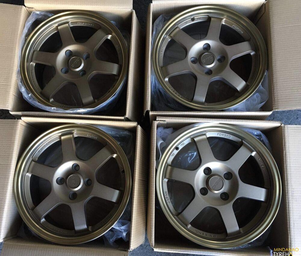 15” TE37 Bronze code 6018 Mags 4Holes pcd 100 Bnew (Category: Mags and Tires) located in Quezon City. Submitted by mindanaotyrehaus (Listing ID 1177067388, Image 1). Description: 4pcs 15” TE37 bronze Rays design Brandnew mags code 6018 4 Holes pcd 100 x7 width/ offset 35 Color: bronze sold as 4pcs for 15,500 pesos Mags only * price may change without prior notice * fix price * Cash transaction/ GCash or BDO Online Transfer only First come first s