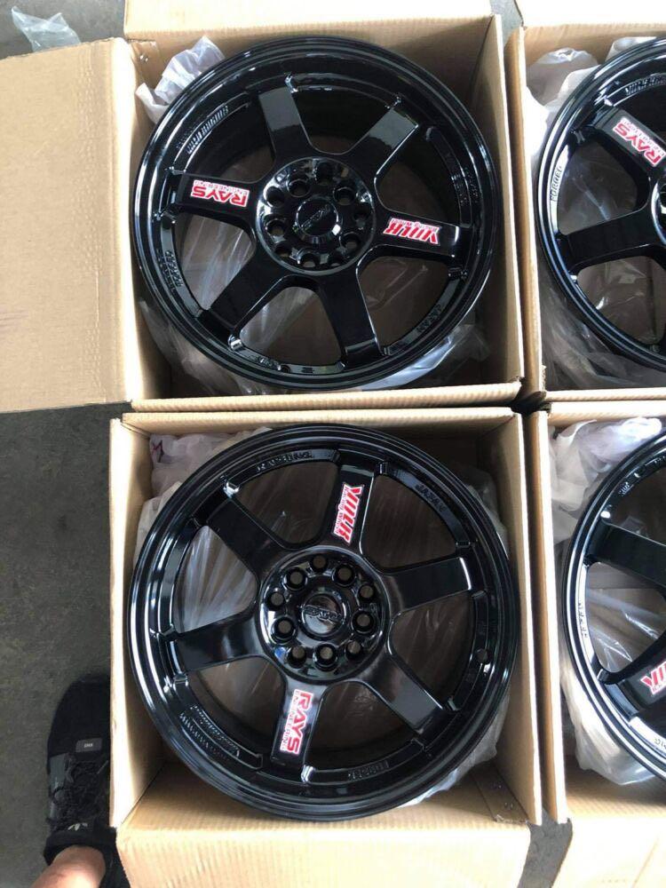 16” TE37 Black code 6018 mags 5Holes pcd 100-114 bnew (Category: Mags and Tires) located in Quezon City. Submitted by mindanaotyrehaus (Listing ID 1177068057, Image 2). Description: 4pcs 16” TE37 black Rays design Brandnew mags code 6018 5 Holes pcd 100-114 x7 width/ offset 38 Color: Black sold as 4pcs for 19,000 pesos Mags only *price may change without prior notice *txt or call us to check availability * fix price * Cash transaction/ GCash/ Pay