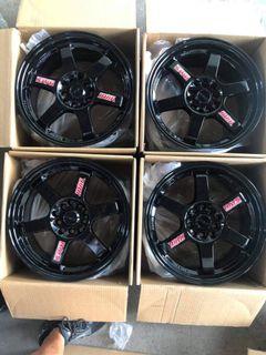16” TE37 Black code 6018 mags 5Holes pcd 100-114 bnew