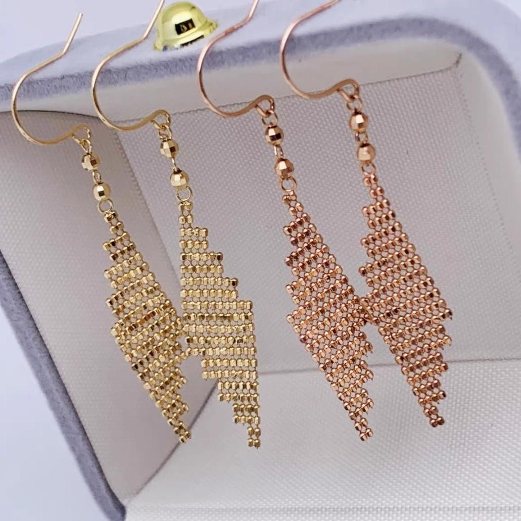 18K Gold Rose Gold Dangling Earrings Women s Fashion Jewelry