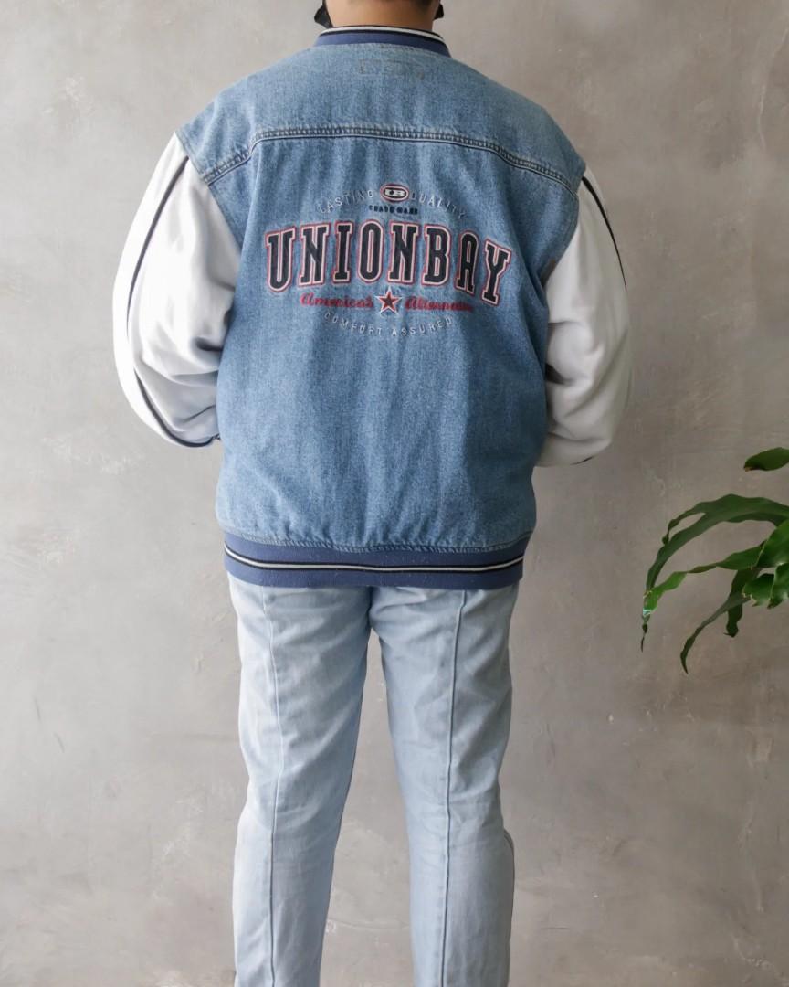 90 s Unionbay Denim Varsity Jacket Men s Fashion Coats Jackets