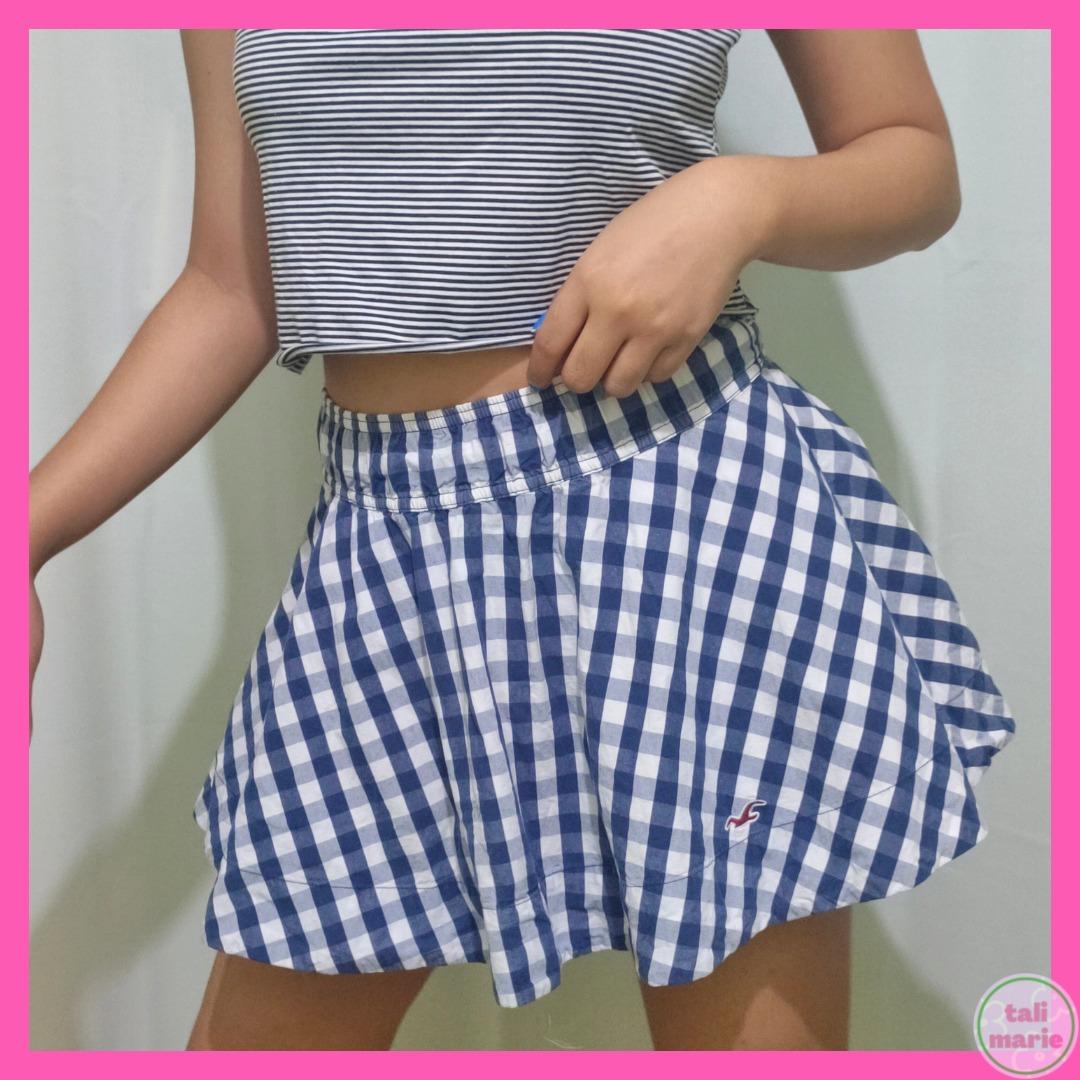 Hollister Blue Checkered Skirt Women s Fashion Bottoms