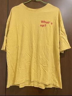 正韓 T-shirt 黃色 What’s up! 上衣