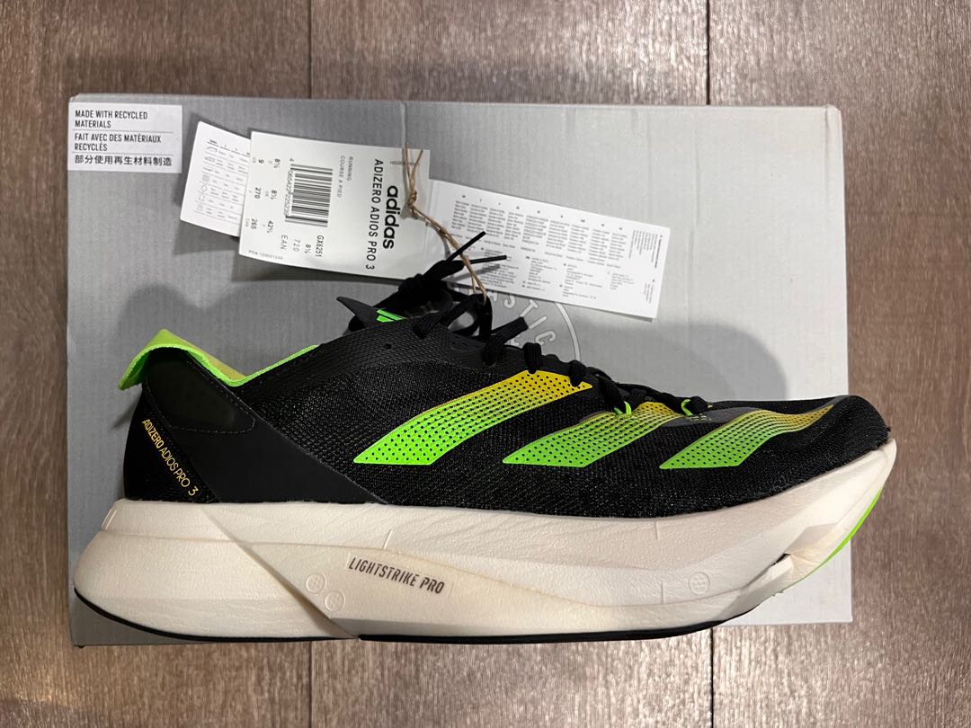 全新正貨連盒Adidas Adizero Adios Pro 3碳纖板跑鞋_US9 UK8.5 