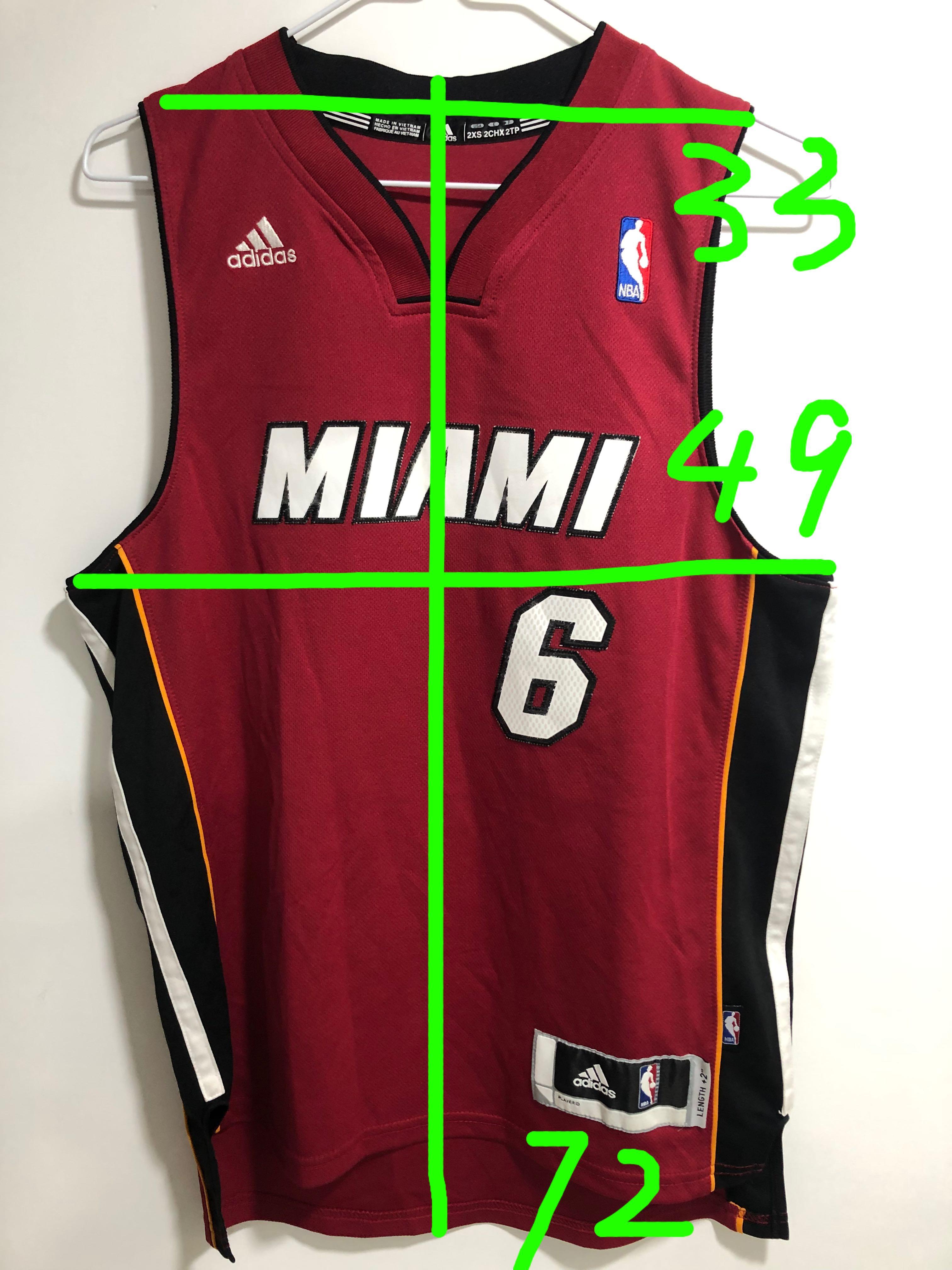 Adidas LeBron James Miami Heat Authentic Jersey Red Black Men's Size 52