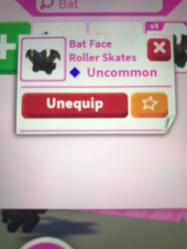 Bat Face Roller Skates(From RobloxAdopt Me!), 汽車配件, 其他 Carousell