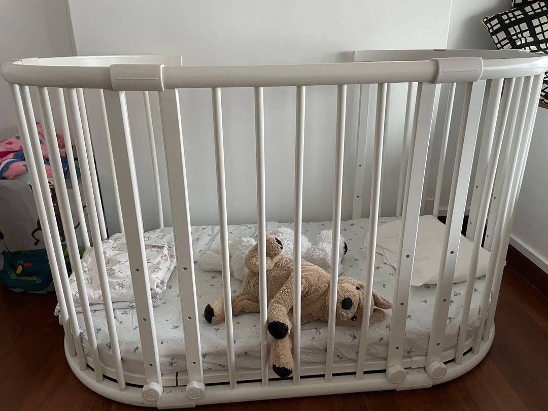 Beblum Sam 6in1 convertible wooden baby crib/cot (Stokke inspired) with wheels 03 year olds