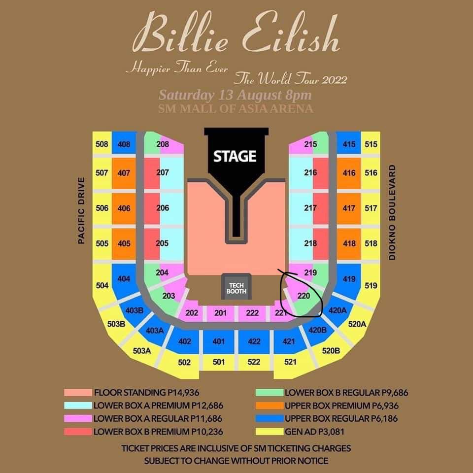 Billie Eilish ticket, Tickets & Vouchers, Event Tickets on Carousell