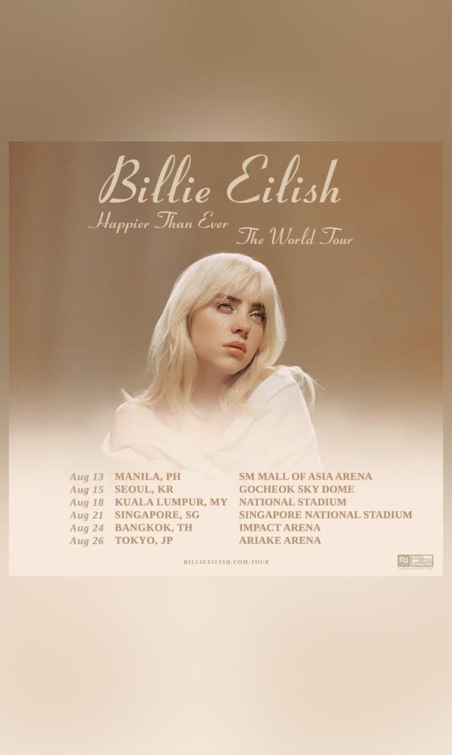 Billie Eilish Tour Kuala Lumpur, Tickets & Vouchers, Event Tickets on