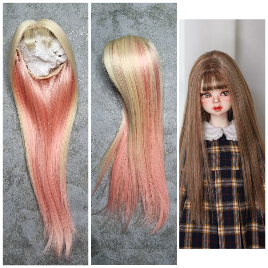 9 10 NEW Doll Wig Long Pig Tails Blonde Miku BJD Ball Jointed Size 7 8 