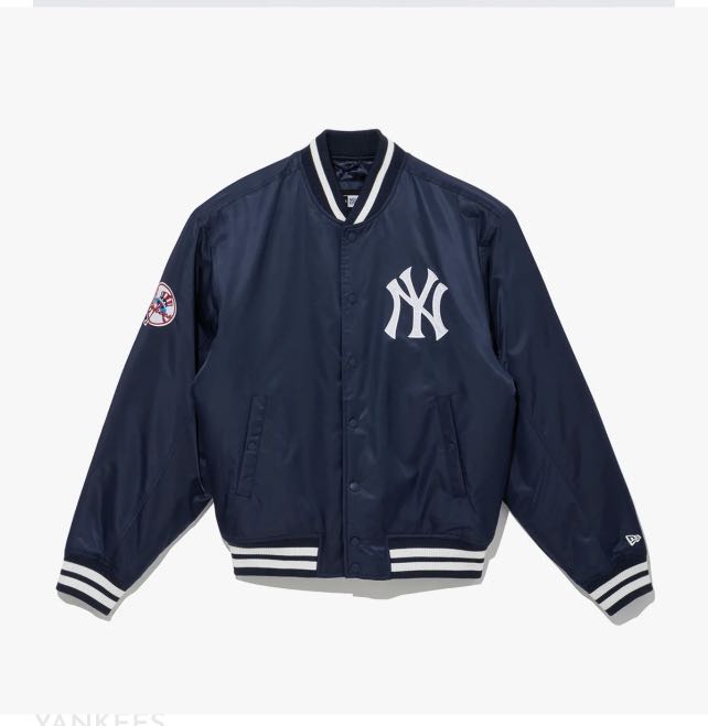 NEW YORK YANKEES RETRO CLASSIC RIB SATIN JACKET (MIDNIGHT NAVY