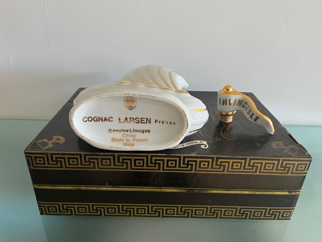 Bottle Cognac Larsen France Genuine Limoges China made in France 1969