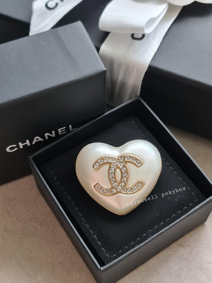Chanel heart cheap brooch